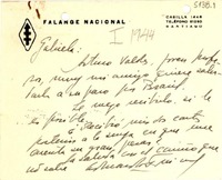 [Tarjeta] [1944], Santiago, [Chile] [a] Gabriela Mistral