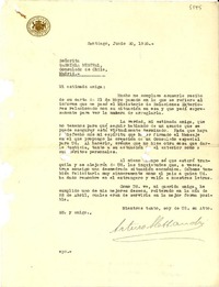 [Carta] 1935 jun. 30, Santiago [a] Gabriela Mistral, Madrid