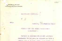 [Proyecto de Ley creación plaza de Cónsul Particular de profesión de 1a clase servida por la srta Lucila Godoy]