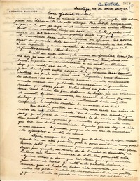 [Carta] 1951 abr. 25, Santiago, [Chile] [a] Gabriela Mistral