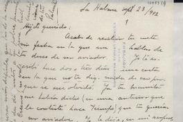 [Carta] 1942 sept. 23, La Habana [a] Juan Miguel Godoy