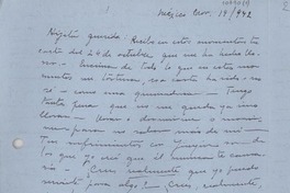 [Carta] 1942 nov. 14, México [a] Gabriela Mistral