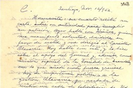 [Carta] 1952 nov. 12, Santiago [a] Gabriela Mistral