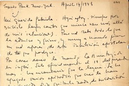 [Carta] 1948 apr. 14, New York, [EE.UU.] [a] Gabriela Mistral, [Los Angeles, EE.UU.]