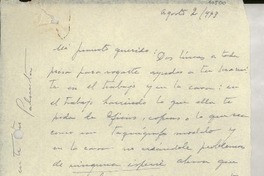 [Carta] 1943 ago. 2, México [a] Juan Miguel Godoy