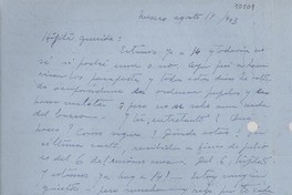 [Carta] 1943 ago. 14, México [a] Gabriela Mistral