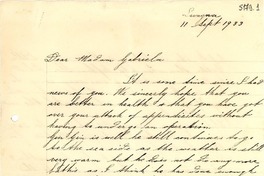 [Carta] 1933 sept. 28, Lavagna, [Italia] [a] Gabriela Mistral