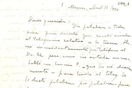 [Carta] 1950 abr. 11, México [a] Doris [Dana]