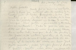 [Carta] 1946 mayo 31, Río de Janeiro [a] Gabriela Mistral