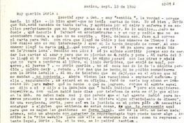 [Carta] 1950 sept. 13, México [a] Doris [Dana]