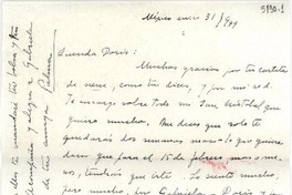 [Carta] 1949 ene. 31, México [a] Doris Dana