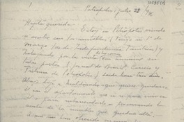 [Carta] 1946 jul. 23, Petrópolis, [Brasil] [a] Gabriela Mistral