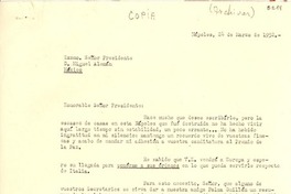 [Carta] 1952 mar. 24, Napoli, [Italia] [a] Miguel Alemán, México
