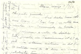 [Carta] 1952 mar. 3, México [a] [Gabriela Mistral?]