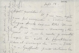 [Carta] 1946 sept. 14, México [a] Gabriela Mistral