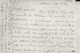 [Carta] 1946 sept. 16, México [a] Gabriela Mistral