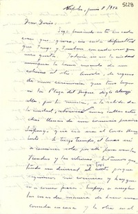 [Carta] 1952 jun. 8, Nápoles [a] Doris Dana