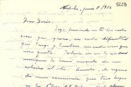 [Carta] 1952 jun. 8, Nápoles [a] Doris Dana