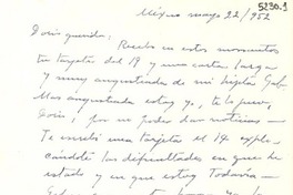 [Carta] 1952 mayo 22, México [a] Doris Dana