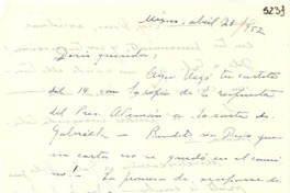 [Carta] 1952 abr. 23, México [a] Doris Dana