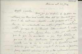[Carta] 1946 oct. 25, México [a] Gabriela Mistral