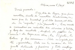 [Carta] 1954 ene. 6, México [a] Doris Dana