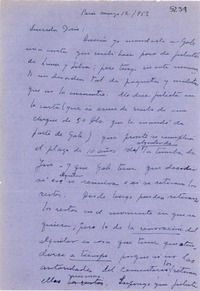 [Carta] 1953 mar. 12, París [a] Doris Dana