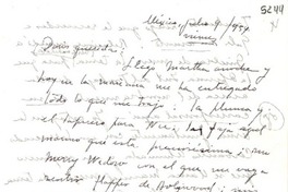 [Carta] 1954 jul. 9, México [a] Doris Dana