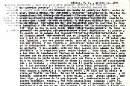 [Carta] 1954 ago. 1, México [a] Doris Dana