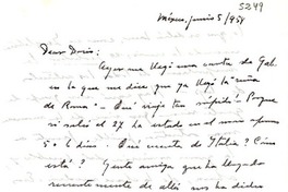 [Carta] 1954 jun. 5, México [a] Doris [Dana]