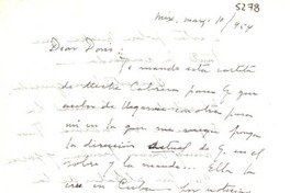 [Carta] 1956 mayo 6, Méx[ico] [a] Doris [Dana]