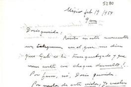 [Carta] 1954 feb. 19, México [a] Doris [Dana]