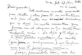 [Carta] 1954 feb. 27, México [a] Doris [Dana]