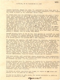 [Carta] 1949 sept. 28, Santiago [a] Gabriela Mistral