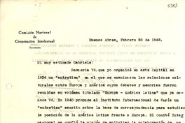 [Carta] 1942 feb. 20, Buenos Aires [a] Gabriela [Mistral]