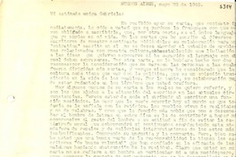 [Carta] 1942 mayo 22, Buenos Aires [a] Gabriela Mistral