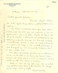 [Carta] 1954 sept., Santiago [a] Gabriela Mistral