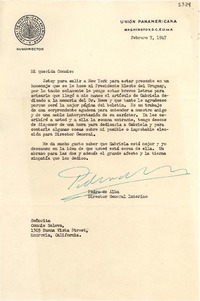 [Carta] 1947 feb. 7, Washington D.C., [EE.UU.] [a] Connie Saleva, Monrovia, California, [EE.UU.]