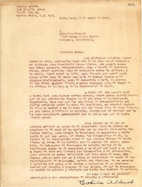 [Carta] 1947 abr. 8, Nueva York, [EE.UU.] [a] Gabriela Mistral, Monrovia, California, [EE.UU.]