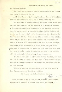 [Carta] 1948 ene. 26, Yonkers, [New York] [a] Gabriela Mistral