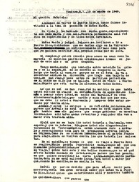 [Carta] 1949 ene. 10, Yonkers, [New York] [a] Gabriela Mistral