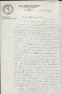 [Carta] 1947 jul. 7, Guatemala [a] Gabriela Mistral
