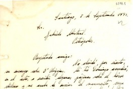 [Carta] 1942 sept. 8, Santiago, [Chile] [a] Gabriela Mistral, Petrópolis