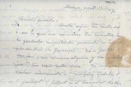 [Carta] 1947 ago. 12, México [a] Gabriela Mistral