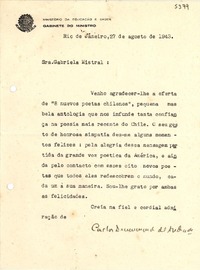 [Carta] 1942 sept. 8, Rio de Janeiro [a] Gabriela Mistral