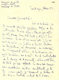 [Carta] 1951 feb., Santiago, [Chile] [a] [Gabriela Mistral]