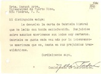 [Carta] 1934, [Puerto Rico] [a] Margot Arce, Río Piedras, Puerto Rico