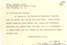 [Carta] 1934, [Puerto Rico] [a] Margot Arce, Río Piedras, Puerto Rico