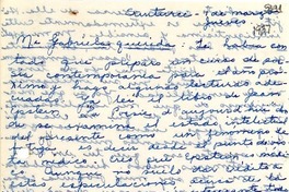 [Carta] 1937 mar. 1, Santurce, [Puerto Rico] [a] Gabriela Mistral