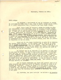 [Carta] 1934 feb., Guatemala [a] [Gabriela Mistral]